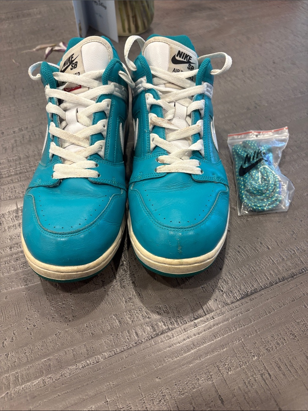 Nike SB Teal and White Men's Athletic Shoes